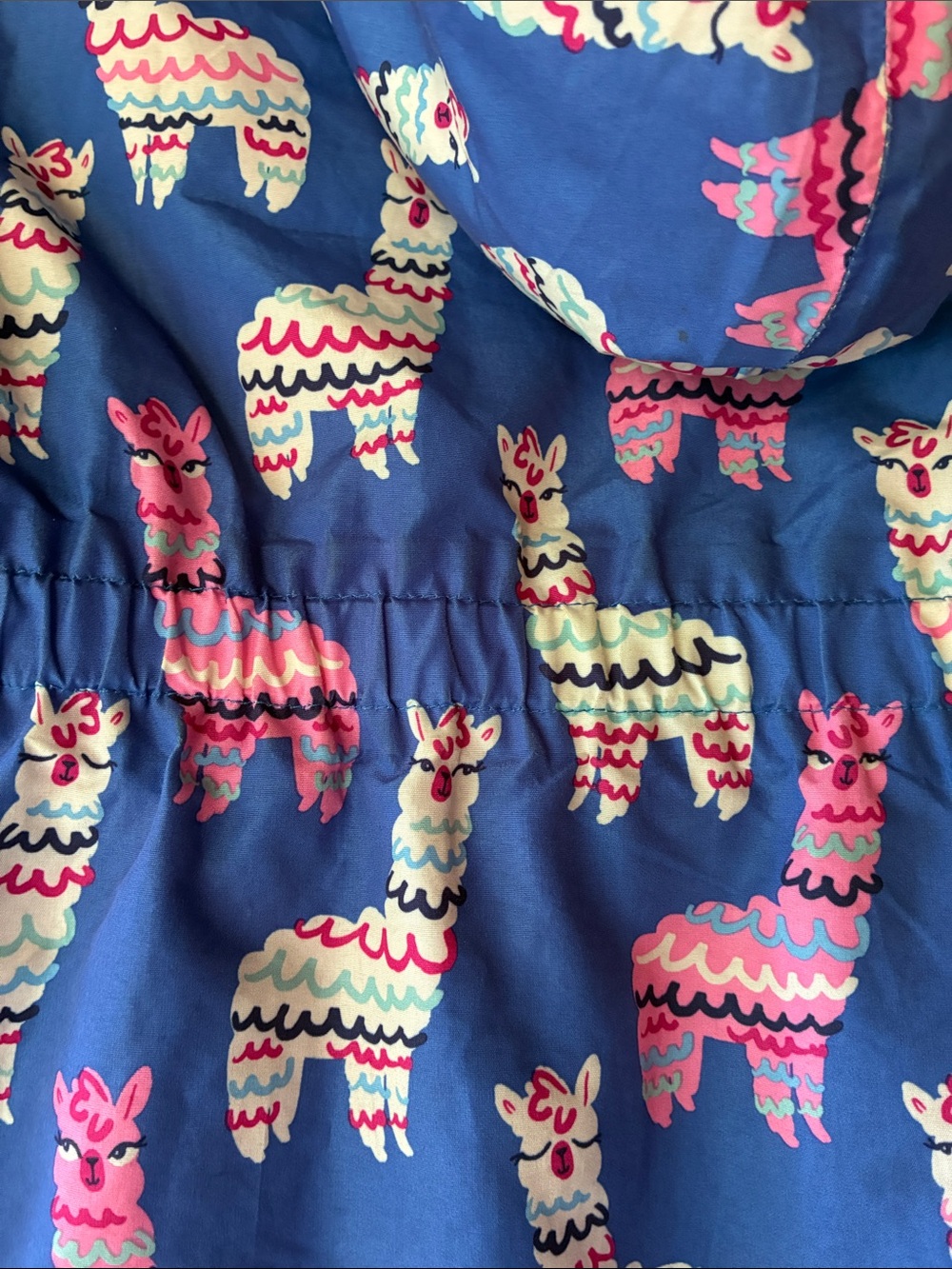 Hatley Pink Lined Kids' Hooded Jacket with Blue Trim - Picture 11 of 12